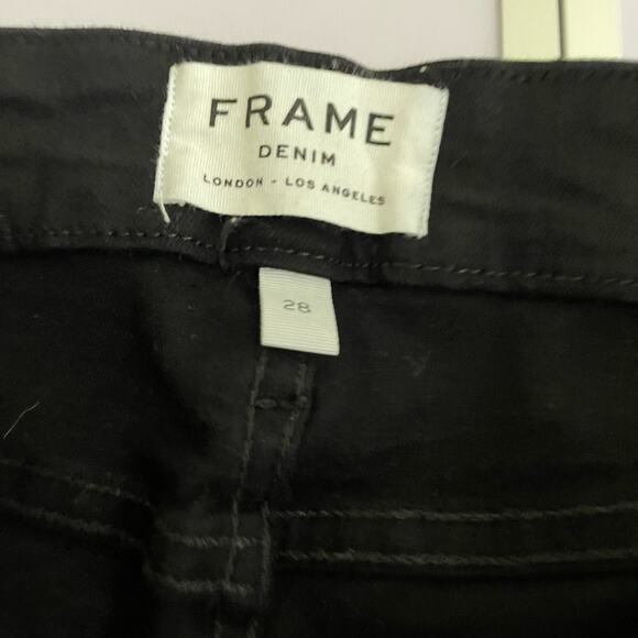Frame Black Le Crop Mini Boot Cut‎ Jeans frayed - Picture 6 of 8